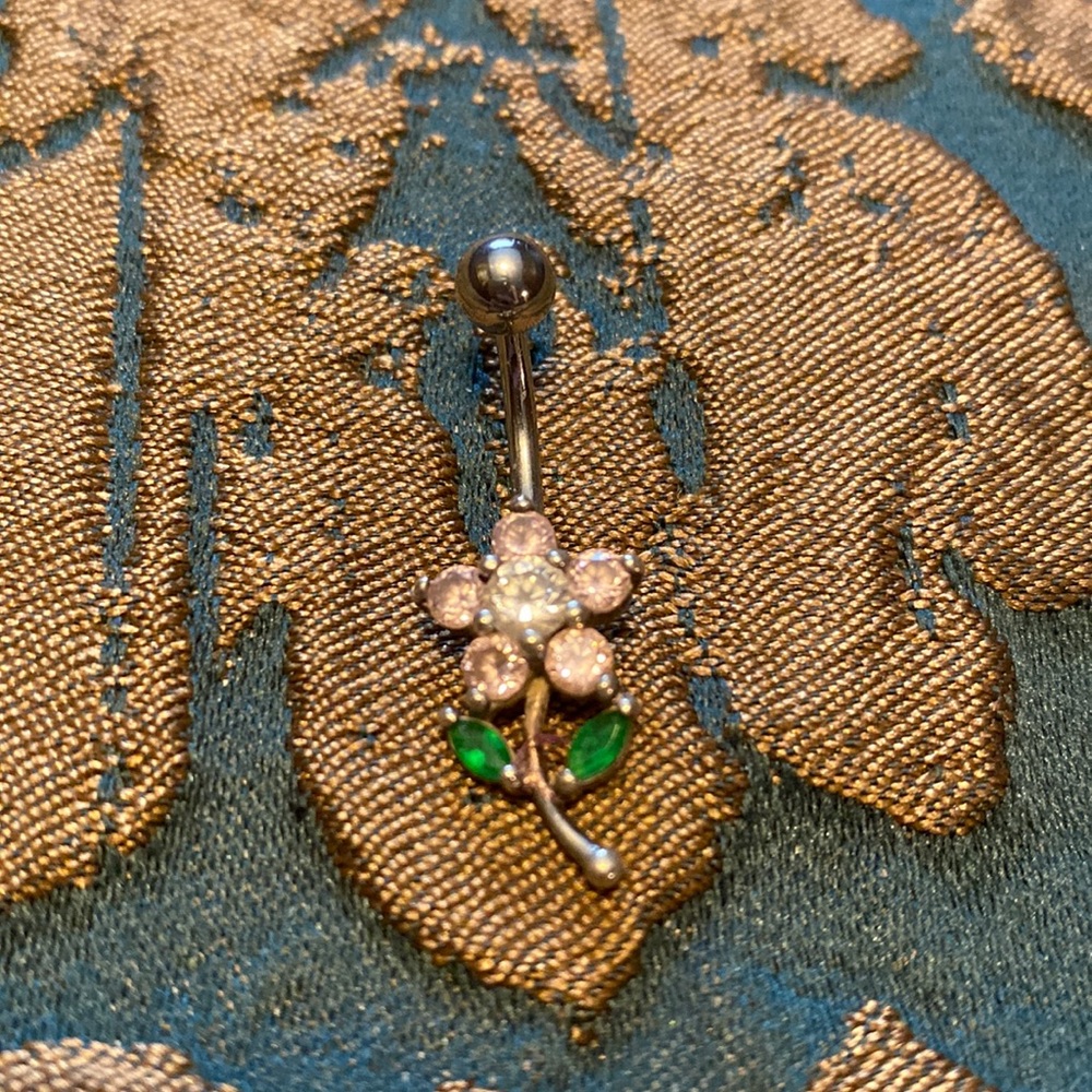 Flower Jewel Belly Button Ring